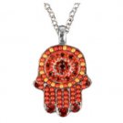 Yair Emanuel Small Hamsa Necklace in Red