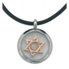 Stainless Steel Pendant with a Copper Star of David