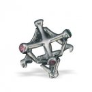 Goldfild Star of David Pendant with Red Stones