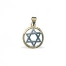 Round Goldfild Pendant with Cutout Star of David