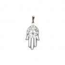 2.5 Centimeter Sterling Silver Hamsa Pendant with a Filigree