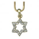 Rhodium and golden pendant of a Star of David with an inlay of stones