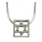 Silver chain necklace with a Star of David