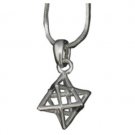 Silver necklace with a Kabbalistic ""merkava"" pendant 