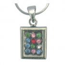 Rhodium Pendant with Hoshen and Chain Necklace