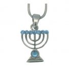 Metal Menorah Pendant with Seven-Branches on a Chain