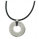 Stainless Steel Pendant Disk with Hebrew Engravings