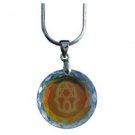 Rhodium Pendant with a Lazer-Etched Hamsa and Star of David
