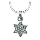 Rhodium Star of David Pendant with a Chain Necklace