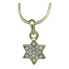 Golden-Filled Rhodium Star of David Pendant and Necklace