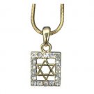 Golden-Colored Rhodium Pendant and Chain with a Star of David