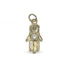 Hamsa Pendant with Silver Stone