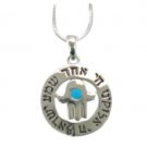 2.5 Centimeter Rhodium Pendant with a Hamsa