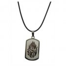 Stainless Steel ""Dog Tag"" Pendant with a Silicon Necklace 