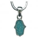 Rhodium Hamsa Pendant and Necklace