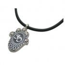 Stainless steel Hamsa pendant with engraved Hebrew writing