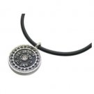 Set of 2 Stainless Steel Circular Pendants with Hebrew
