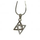 Rhodium Magen David Merkava Pendant