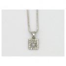 Square Magen David Pendant with stones