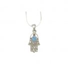 Hamsa Pendant with Blue stone