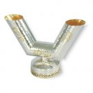 Two Sided Shabbat Washing Cup in Hammered Design Jerusalem of Gold