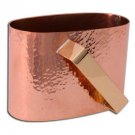 Copper and Brass Washing Cup with Oval Shape and Diagonal Handle
