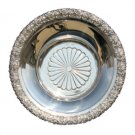 Silver Washing Basin with Large Flower and Vine Pattern