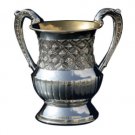 Silver Washing Cup with Flowers and Pearl Shapes