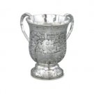 Large ritual hand washing pitcher in polished silver