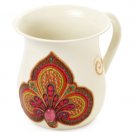 Metal Washing Cup with Peacock Feather