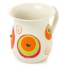 Metal Washing Cup with Orange Circles