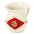 Metal Washing Cup with Red Diamond