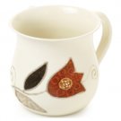 Metal Washing Cup with Red Flower