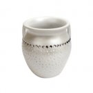 White Polyresin Washing Cup with Rhinestones and Oil Flask Design