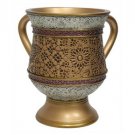 Polyresin Washing Cup with Gold and White Mosaic
