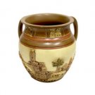 Polyresin Washing Cup with Faux Leather and Jerusalem