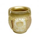 Polyresin Washing Cup with Floral Patterns in White and Gold
