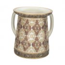15 Centimeter Ritual Hand Washing Cup in Polyresin with Diamond Pattern