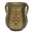 15 Centimeter Gold Polyresin Washing Cup with Diamonds