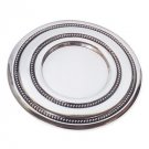 Sterling Silver Plate with Two Rows of Pearls on Tracks