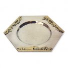 Sterling Silver Plate with Hexagonal Shape and Jerusalem Views