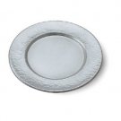 Sterling Silver Plate with Hammered Rim and Smooth Center