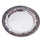 Sterling Silver Plate with Cast Leaf Pattern