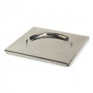 Sterling Silver Plate with Square Shape and Round Basin