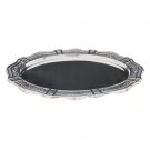Silver Plated Round Serving Plate with Wavy Edge