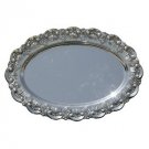 Silver Plated Oval Serving Tray with Half-Circles