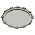 Silver Plated Oval Tray with Floral Hearts