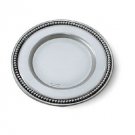 Sterling Silver Plate with Pearl Row Outer Rim