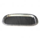 Silver Plated Square Serving Tray with Bowing Flowers
