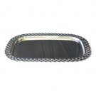 Silver Plated Square Serving Tray with Argyle Pattern